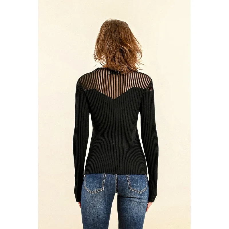 Molly Bracken Essential Rib Sweater -  Black