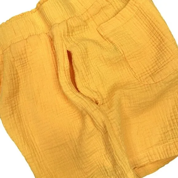 Monrow Gauze Flowy Shorts - Mango - Size Small