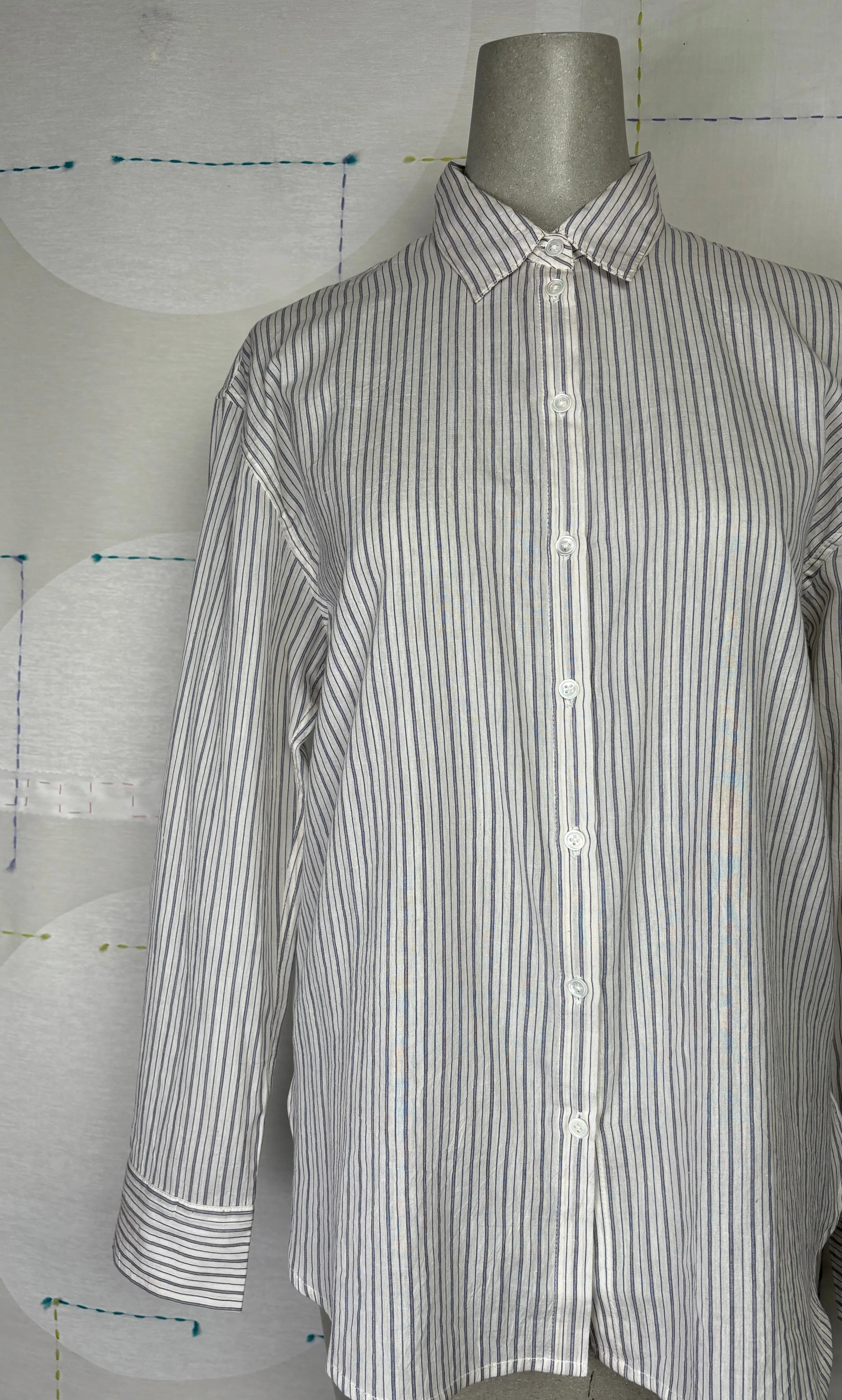 M.Patmos  ~  Bennett Shirt - Ivory Stripe