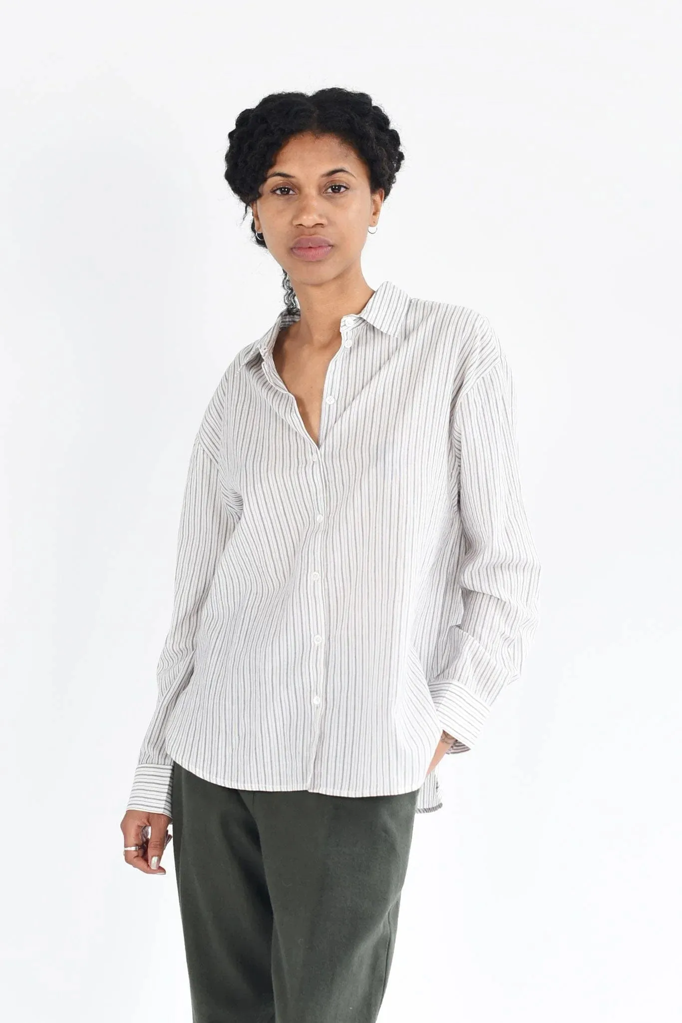 M.Patmos  ~  Bennett Shirt - Ivory Stripe