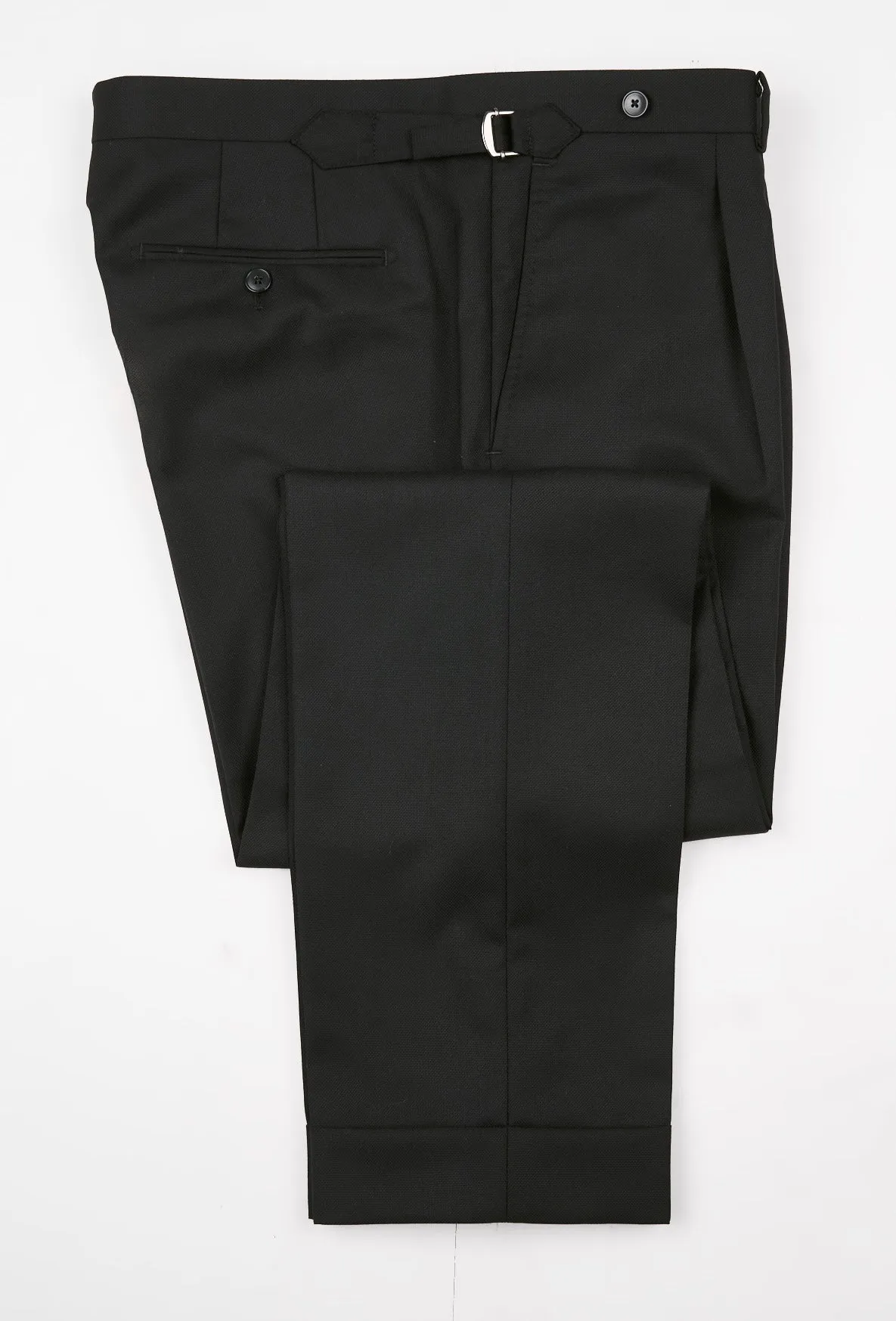 New SUITREVIEW Elmhurst Black Pure Wool Super 130s All Season DB Suit - Size 40R (Other Sizes Made To Order)
