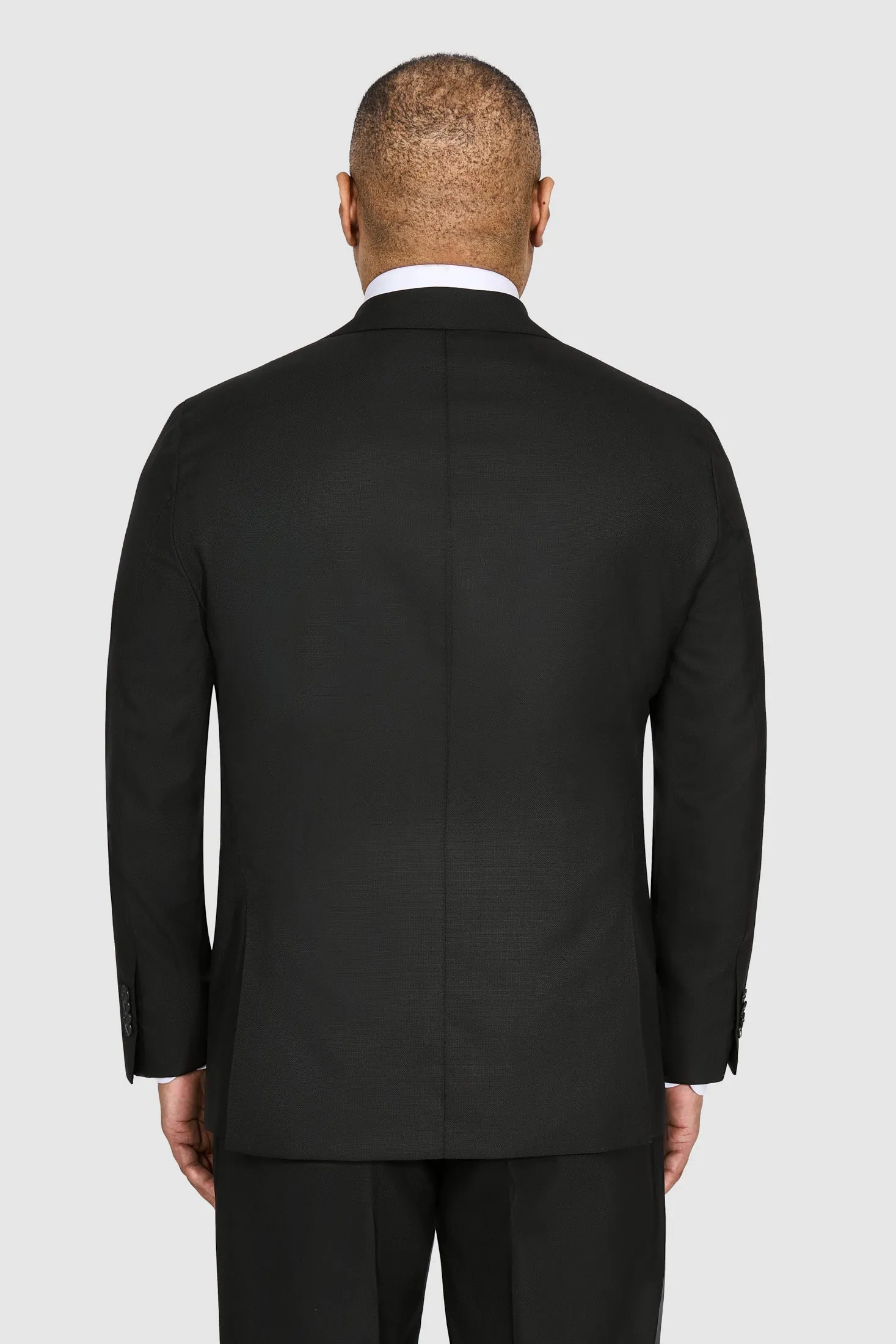 New SUITREVIEW Elmhurst Black Pure Wool Super 130s All Season DB Suit - Size 40R (Other Sizes Made To Order)