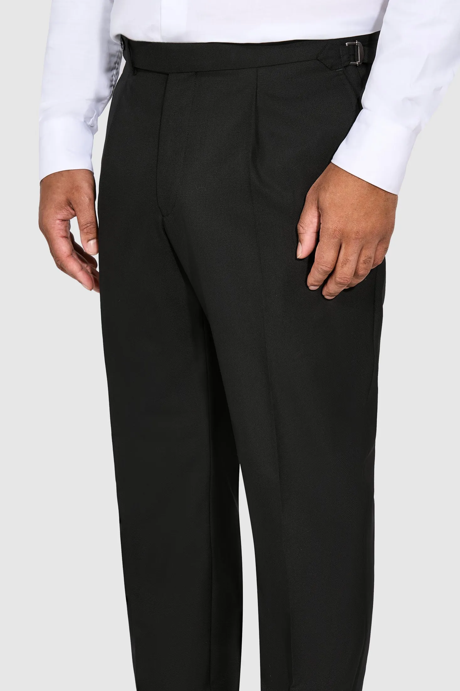 New SUITREVIEW Elmhurst Black Pure Wool Super 130s All Season DB Suit - Size 40R (Other Sizes Made To Order)