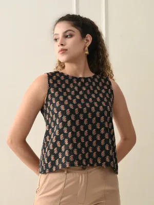 Noir Paisley Top