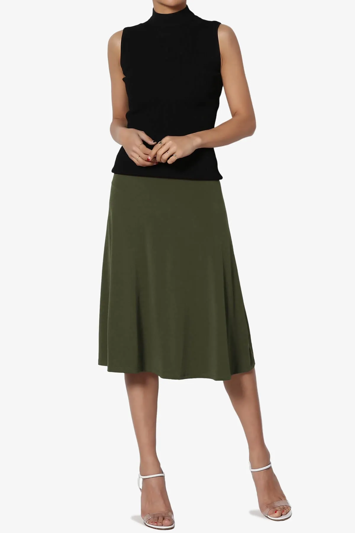 Nolan Stretch Flared Knee Skirt MORE COLORS