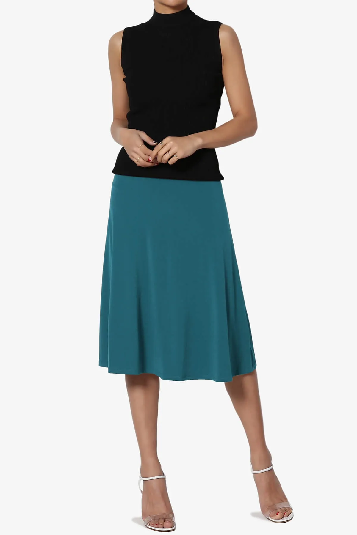Nolan Stretch Flared Knee Skirt MORE COLORS