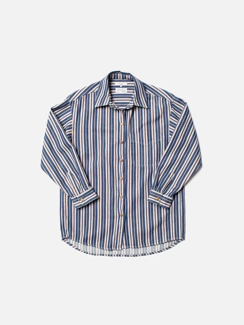 Nudie Jeans Co. - Mina Denim Shirt Stripe Red