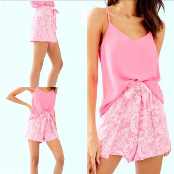 NWT Lilly Pulitzer womens Mylee tie front short