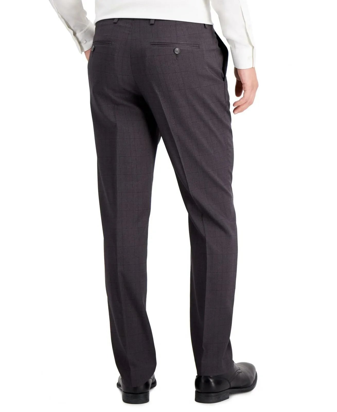 NWT Perry Ellis Portfolio Men's Modern Fit Plaid Performance Dress Pants 34 32