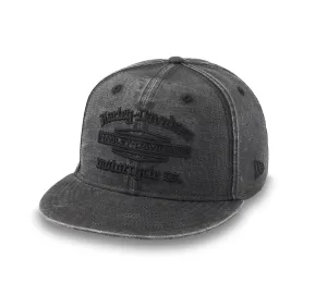Old English Stacked Bar & Shield 59FIFTY Cap - Harley Black