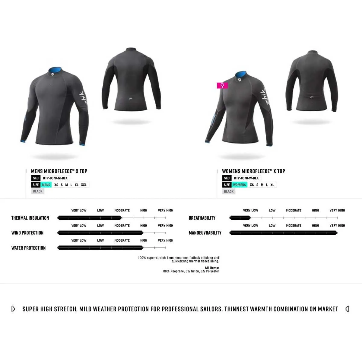 OLD MODEL Zhik Womens Microfleece X Top