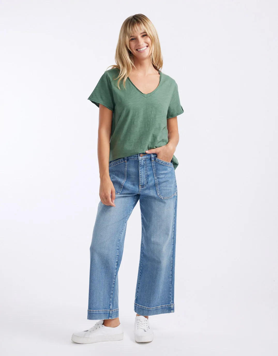 Original V Neck T-Shirt - Thyme