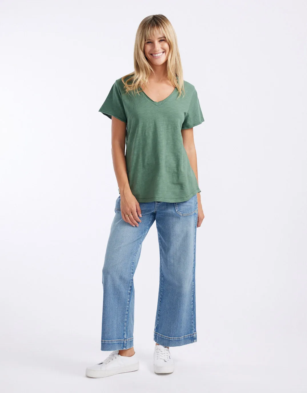 Original V Neck T-Shirt - Thyme