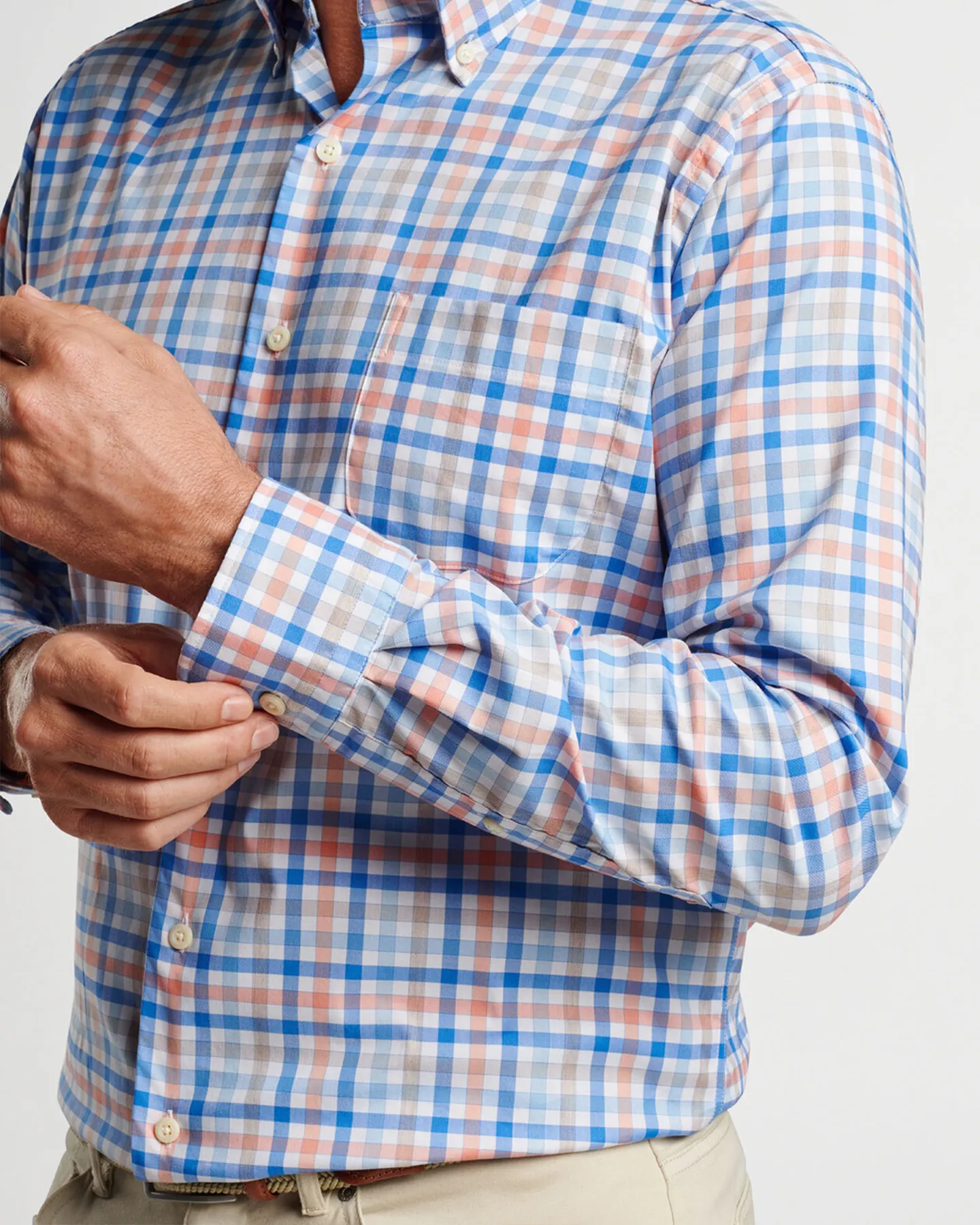 ORIN COTTON-STRETCH SHIRT - PARADISE ORANGE