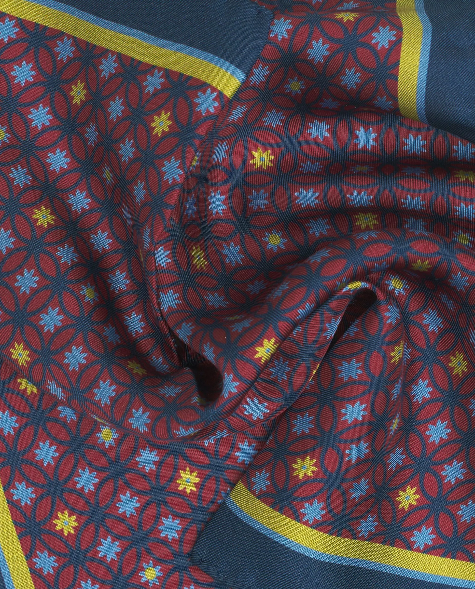Pañuelo de bolsillo estampado de seda