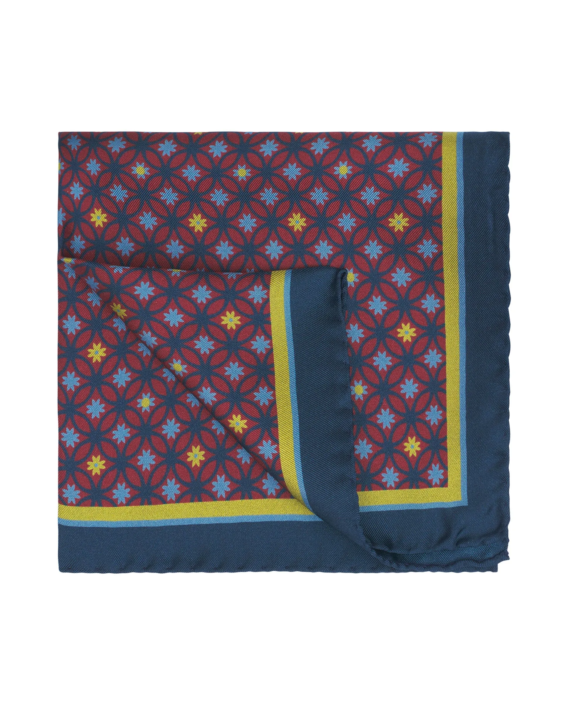 Pañuelo de bolsillo estampado de seda
