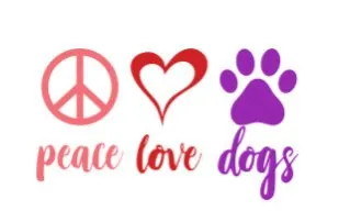 Peace, Love, Dogs Unisex  White Short Sleeve T-shirt