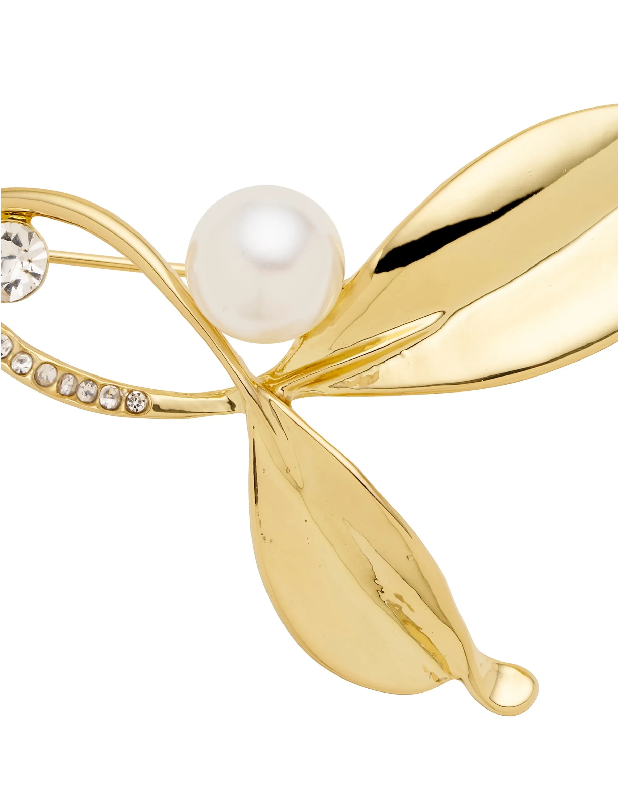 PEARL LEAF BROOCH