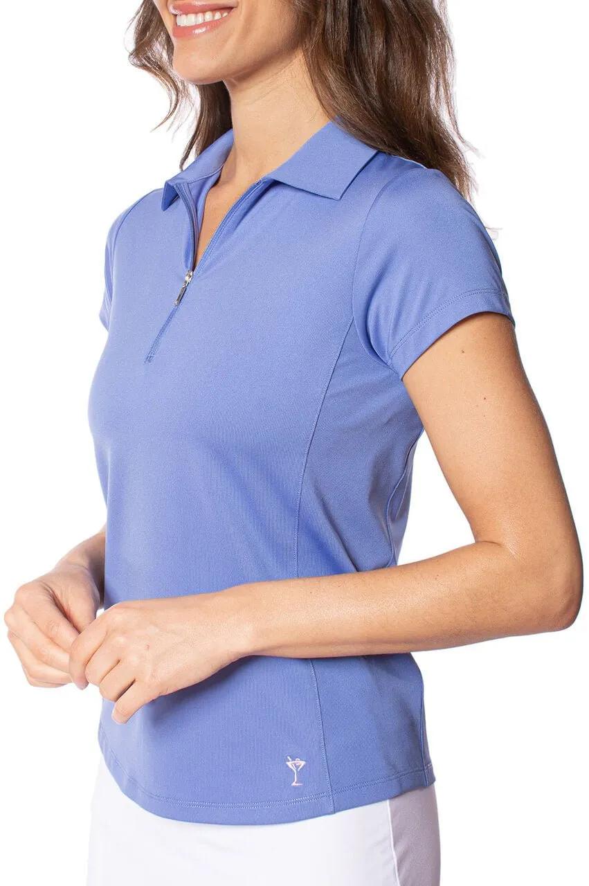 Periwinkle Short Sleeve Zip Polo