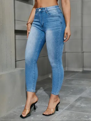 Petite High-Stretch Skinny Denim Pants – Street Fashion Style