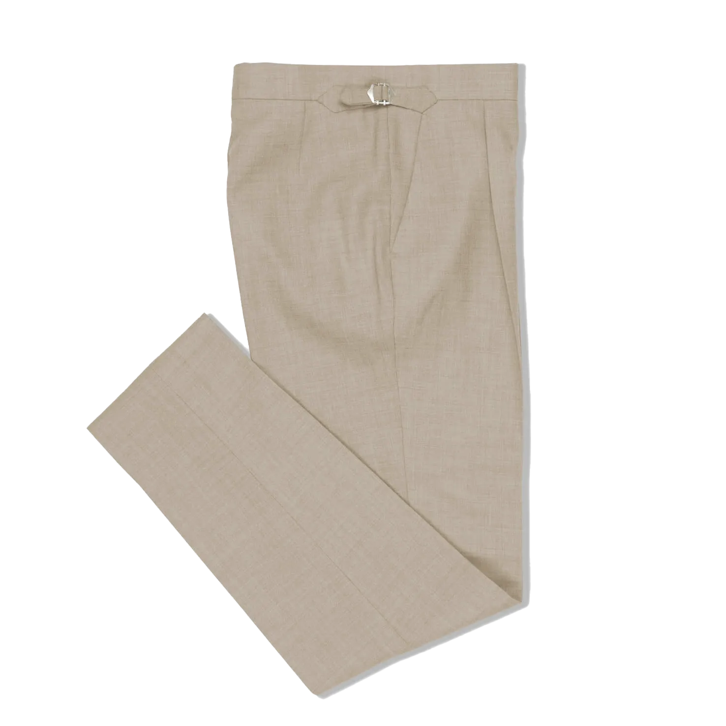 Pleat Front Trouser in Oatmeal High Twist Wool