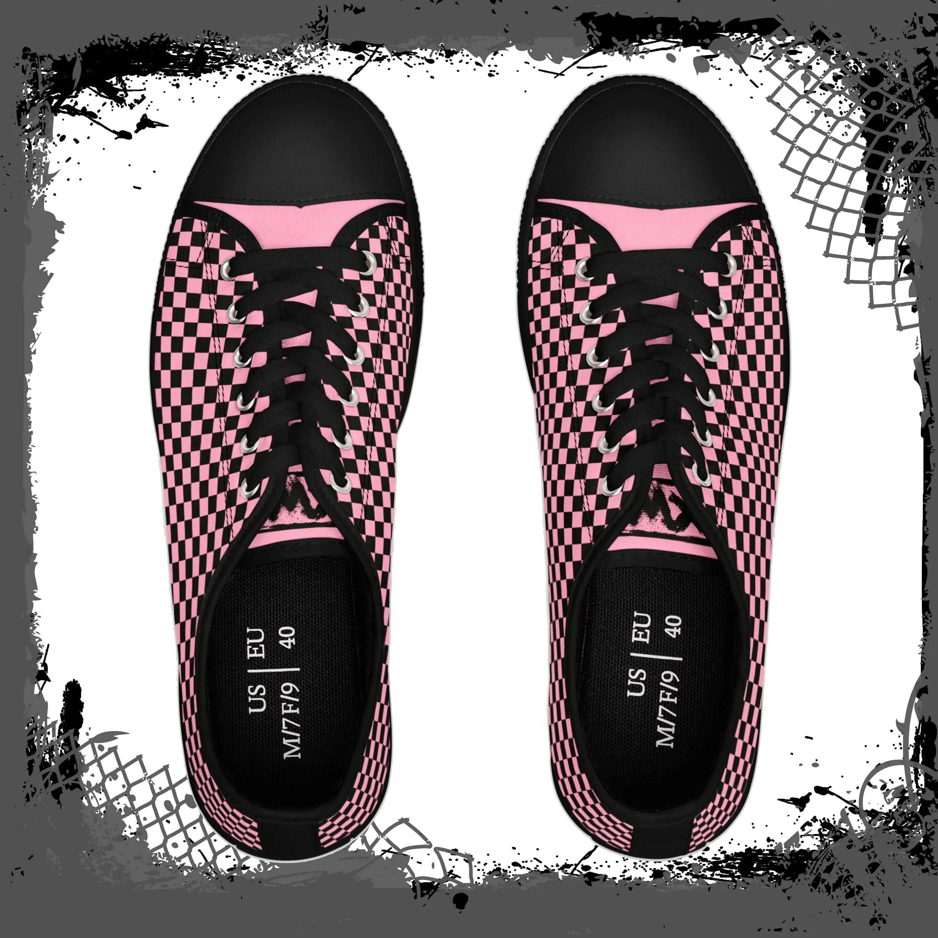 PNK Women's Checkered Low Tops