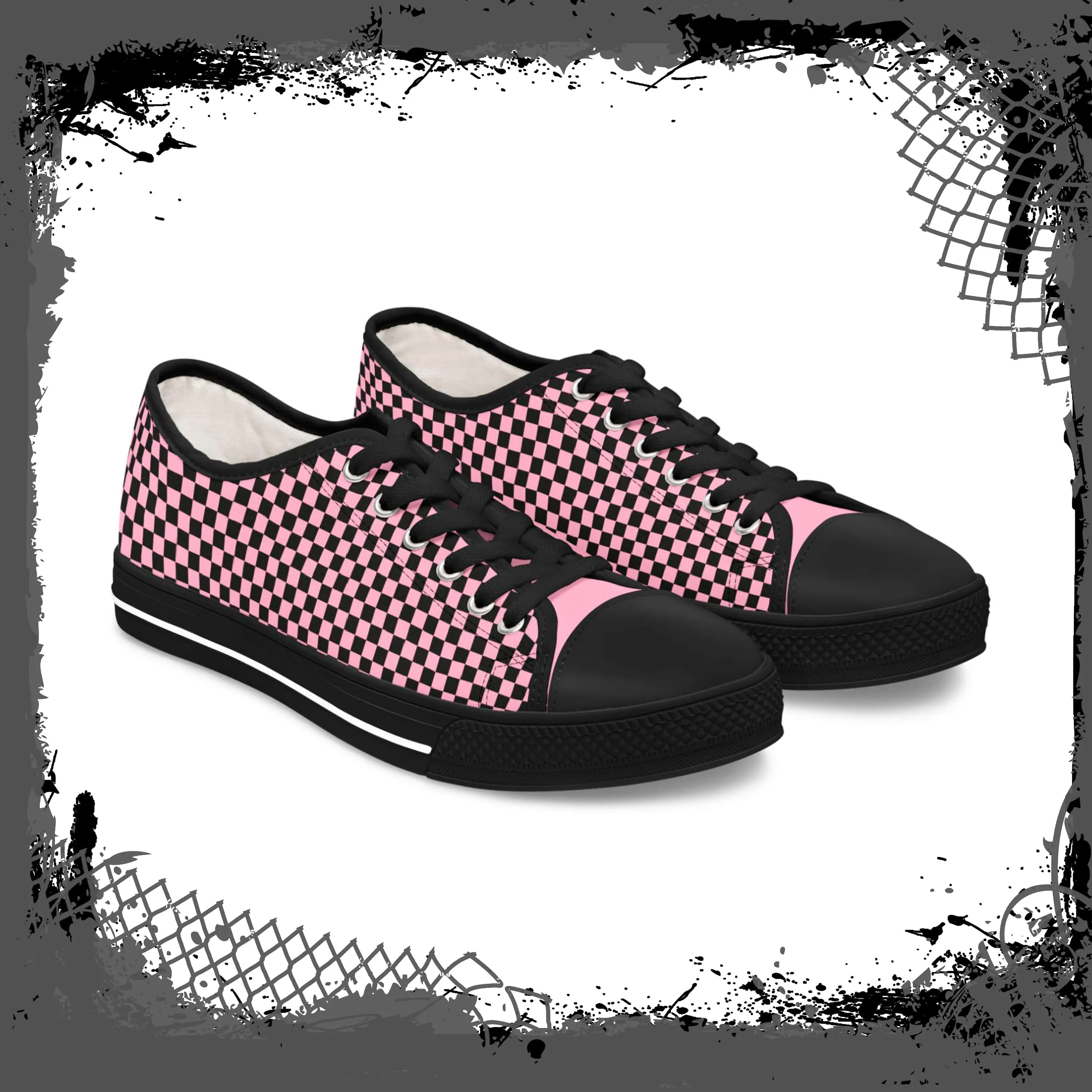 PNK Women's Checkered Low Tops