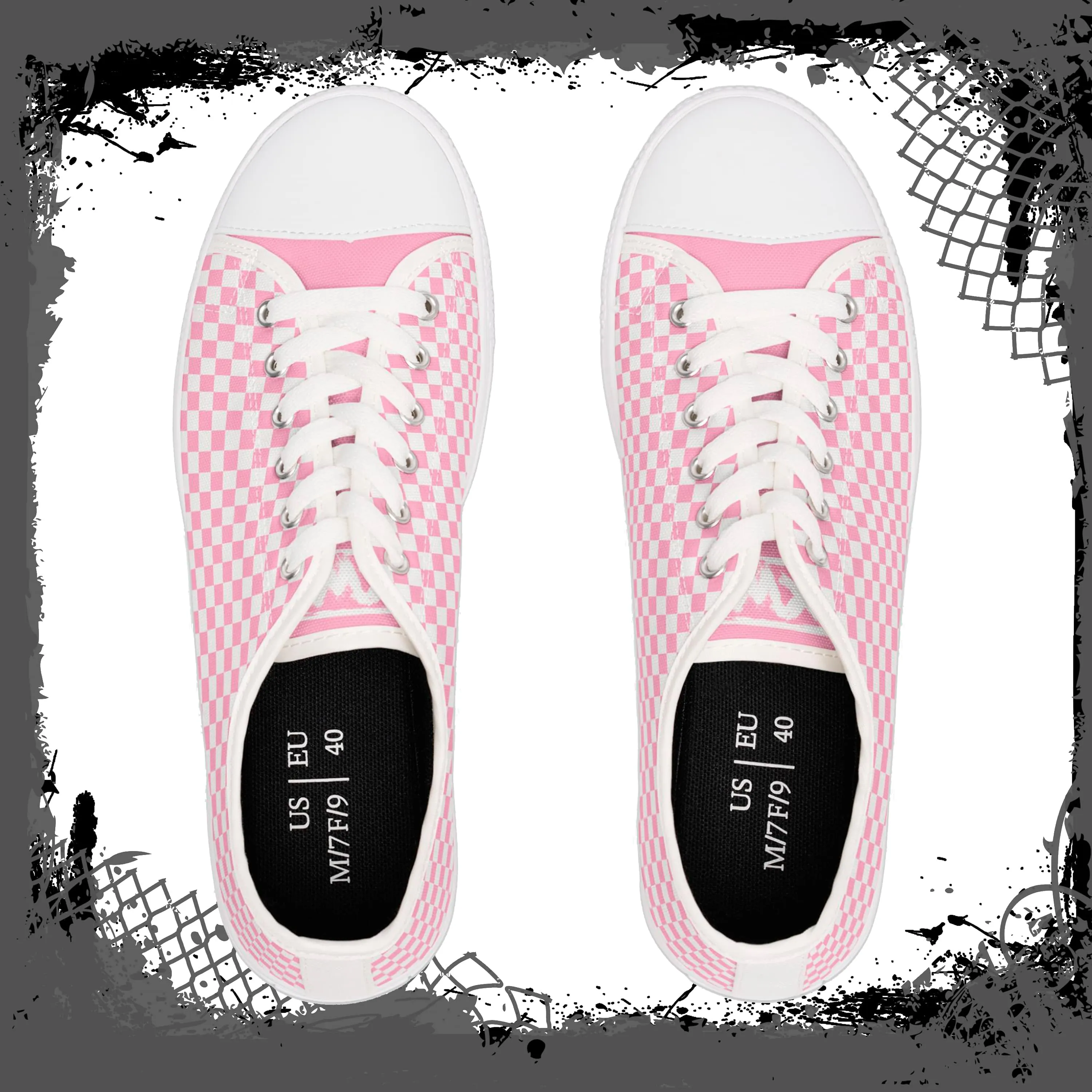 PNK Women's Checkered Low Tops