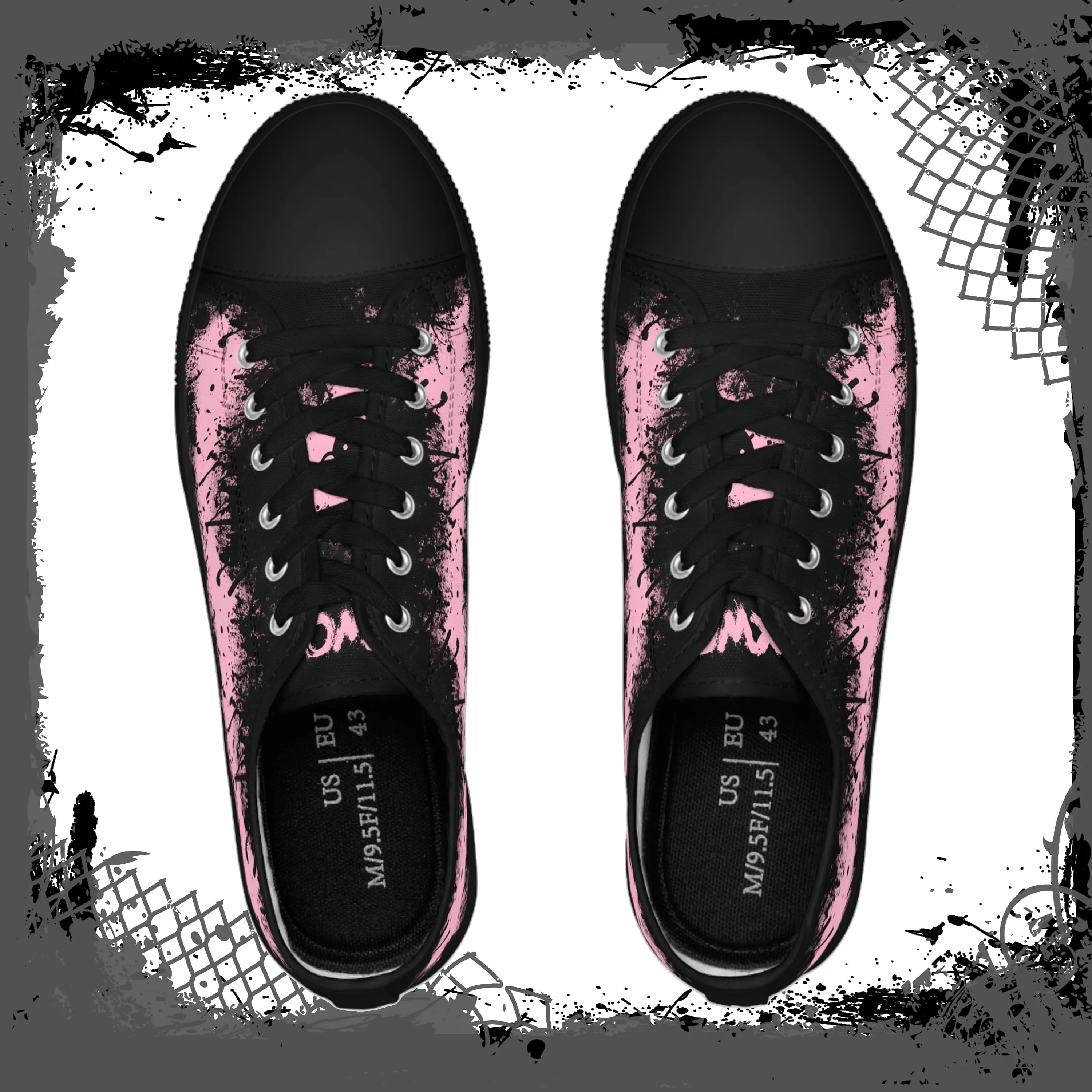 PNK/BLK Men's Alt "Ink'd" Low Tops