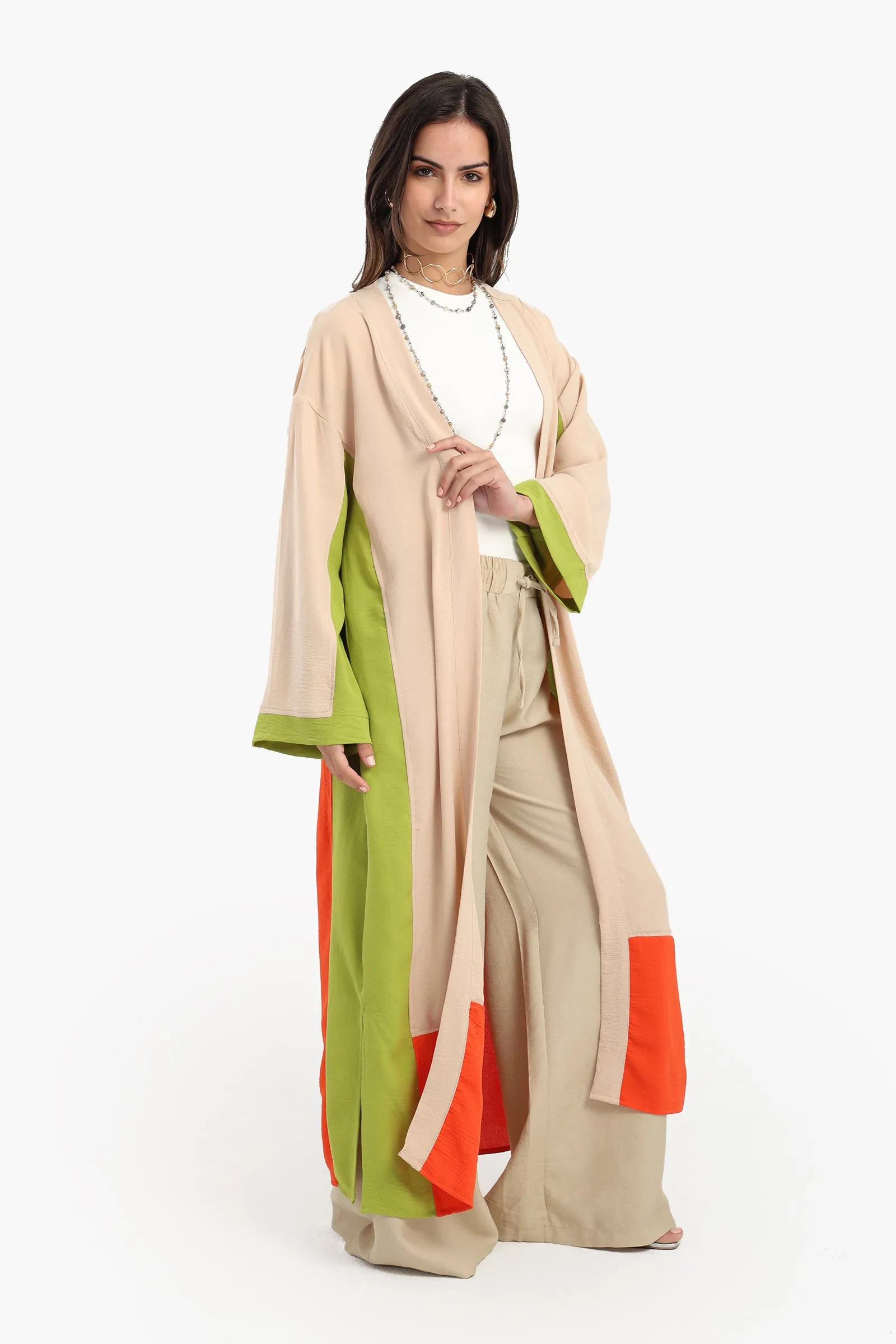 Polyester Tritone Kimono