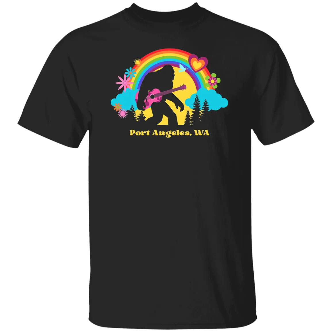 Port Angeles Flower Power Sasquatch T-Shirt