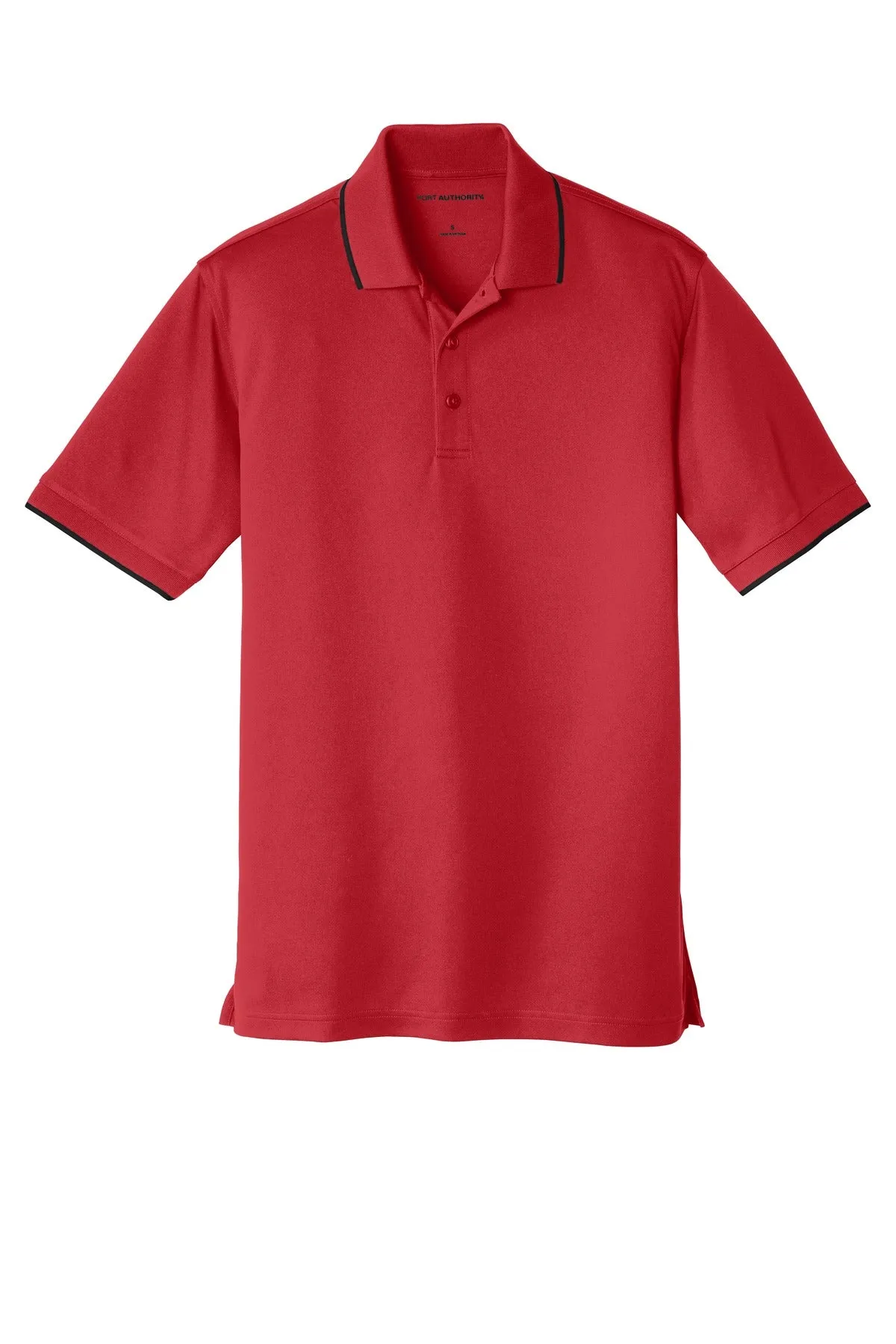 Port Authority Dry Zone UV Micro-Mesh Tipped Polo. K111 Rich Red/ Deep Black