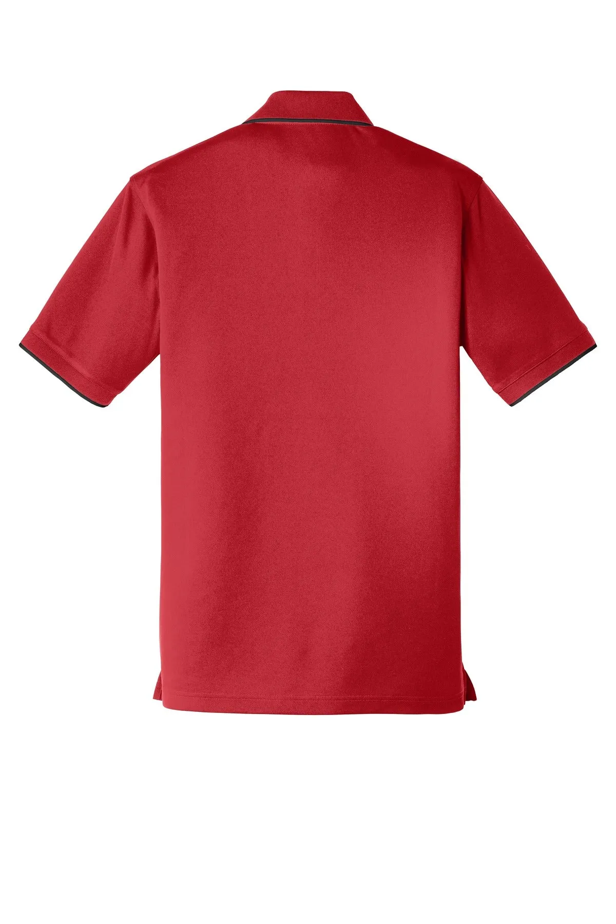 Port Authority Dry Zone UV Micro-Mesh Tipped Polo. K111 Rich Red/ Deep Black