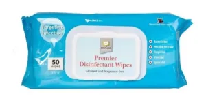PREMIER DISINFECTANT & DETERGENT WIPES FOR MOST HARD SURFACES 33X22CM