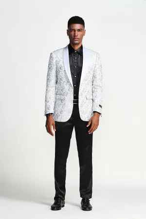 "Everett" Silver Tuxedo Jacket (Separates)