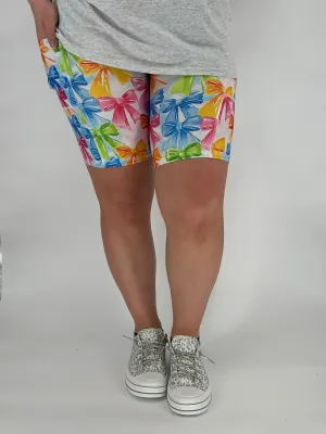 Rainbow Bow Biker Shorts w/ Pockets