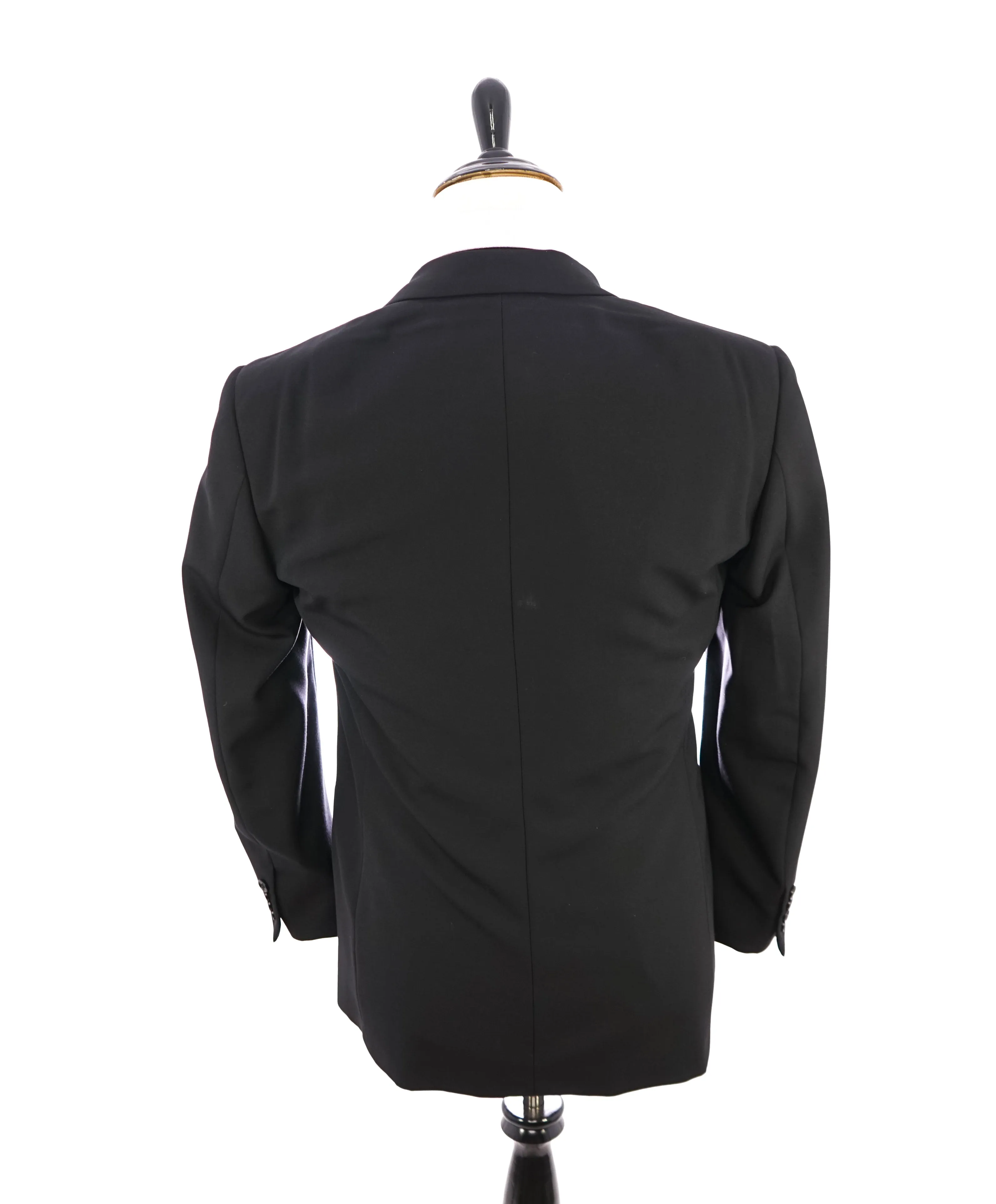 RALPH LAUREN BLACK LABEL - Notch Lapel Black Tuxedo Suit With Side Tabs - 38S