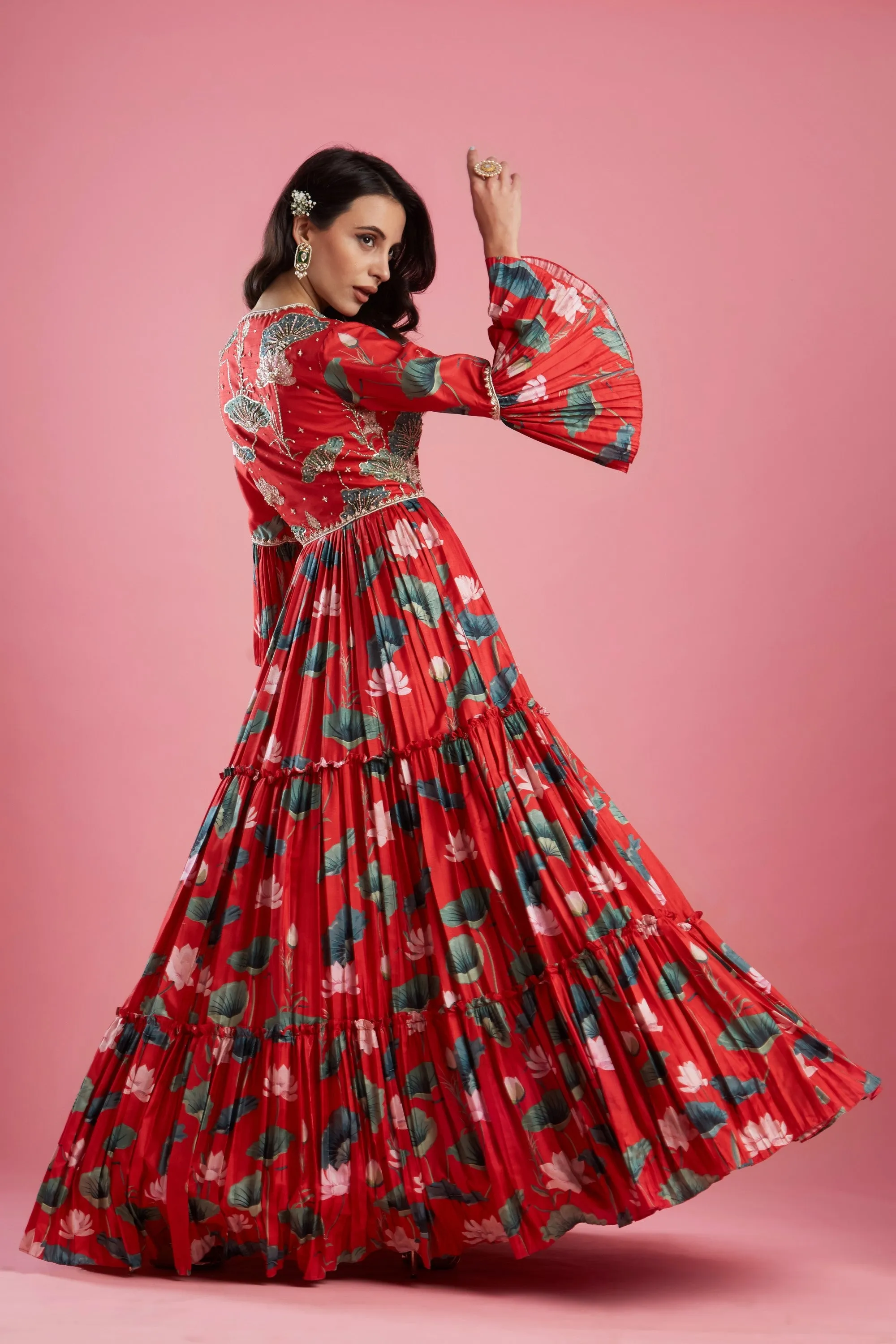 Red Anarkali Gown