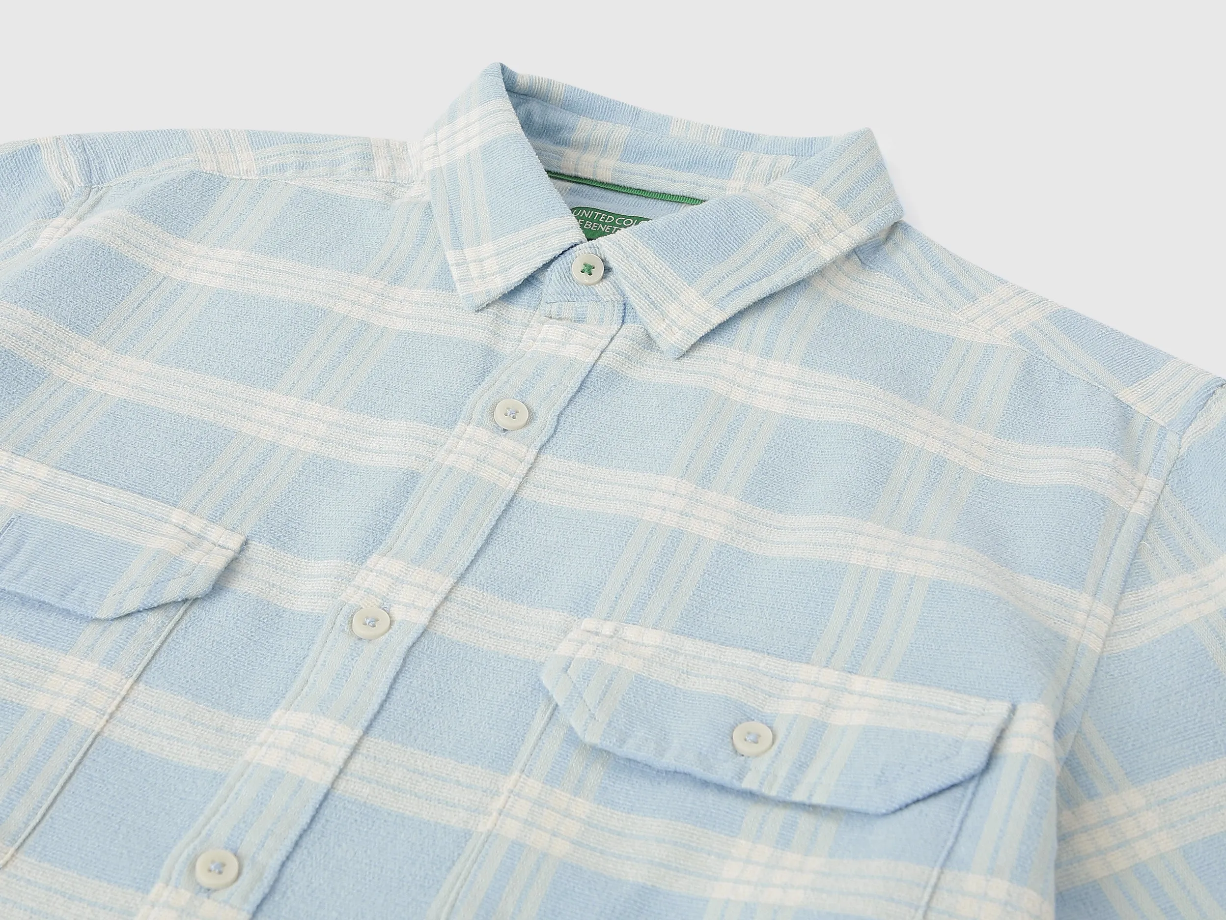 Regular Fit Spread Collar Checkered Shirts