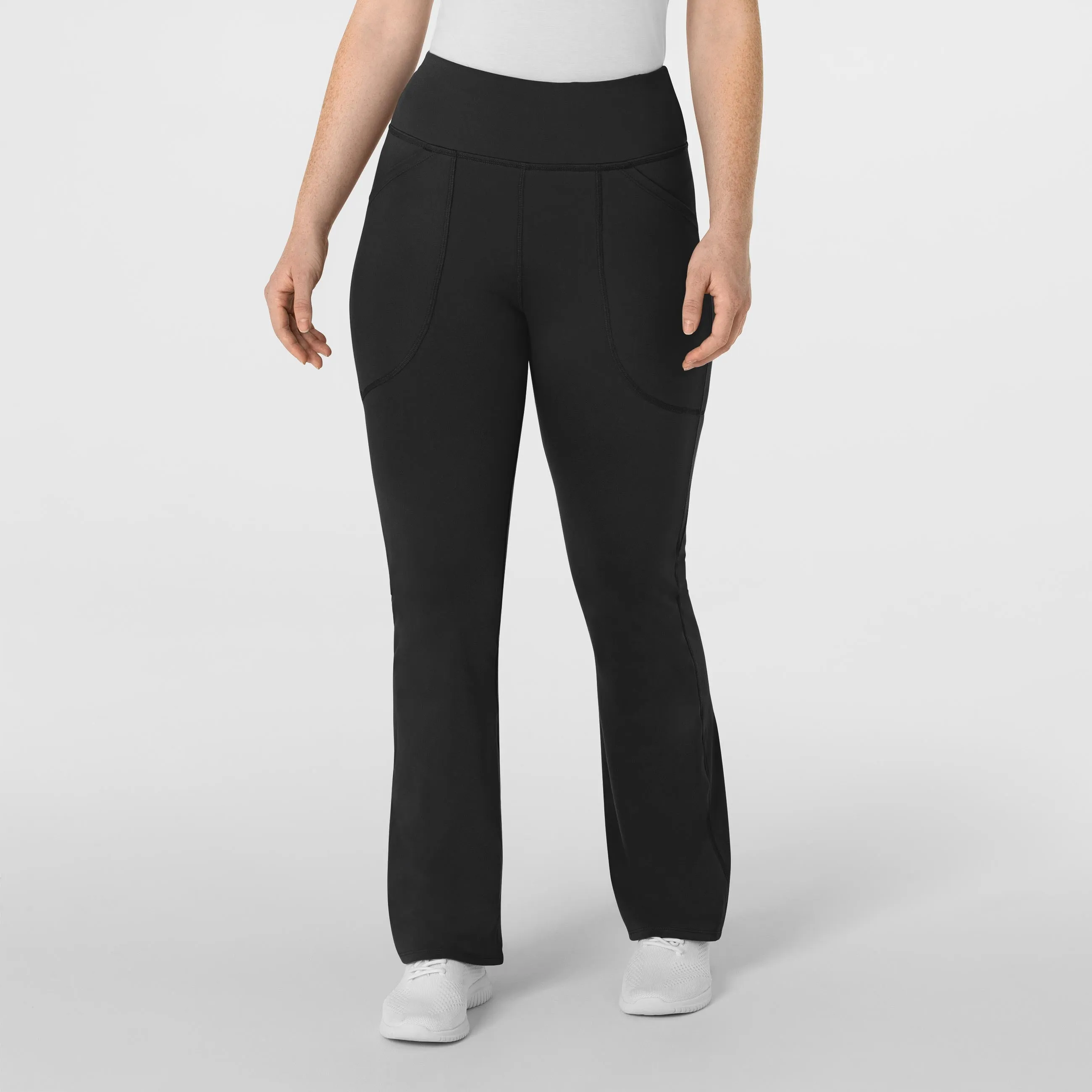 RENEW 5459 Knit Flare Yoga Scrub Pants Black