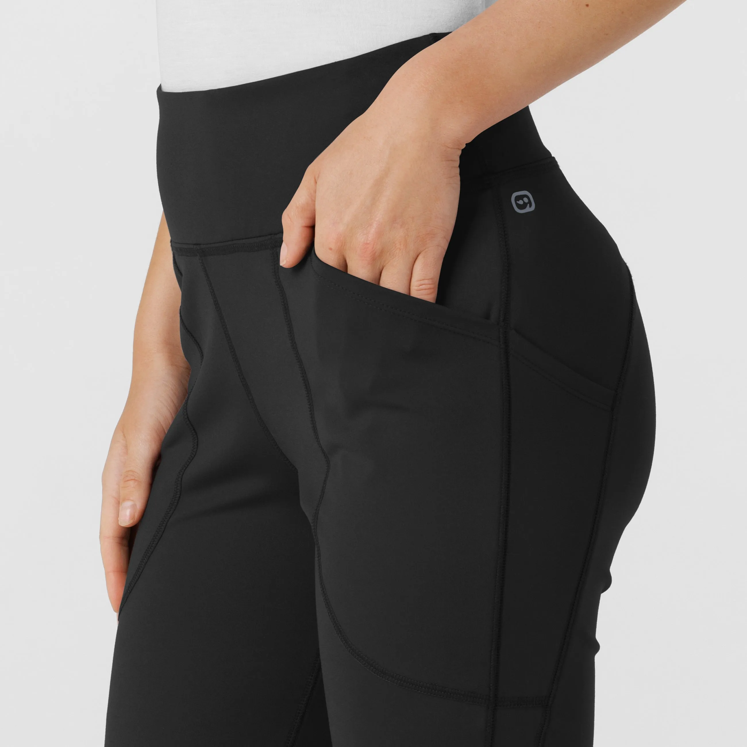RENEW 5459 Knit Flare Yoga Scrub Pants Black