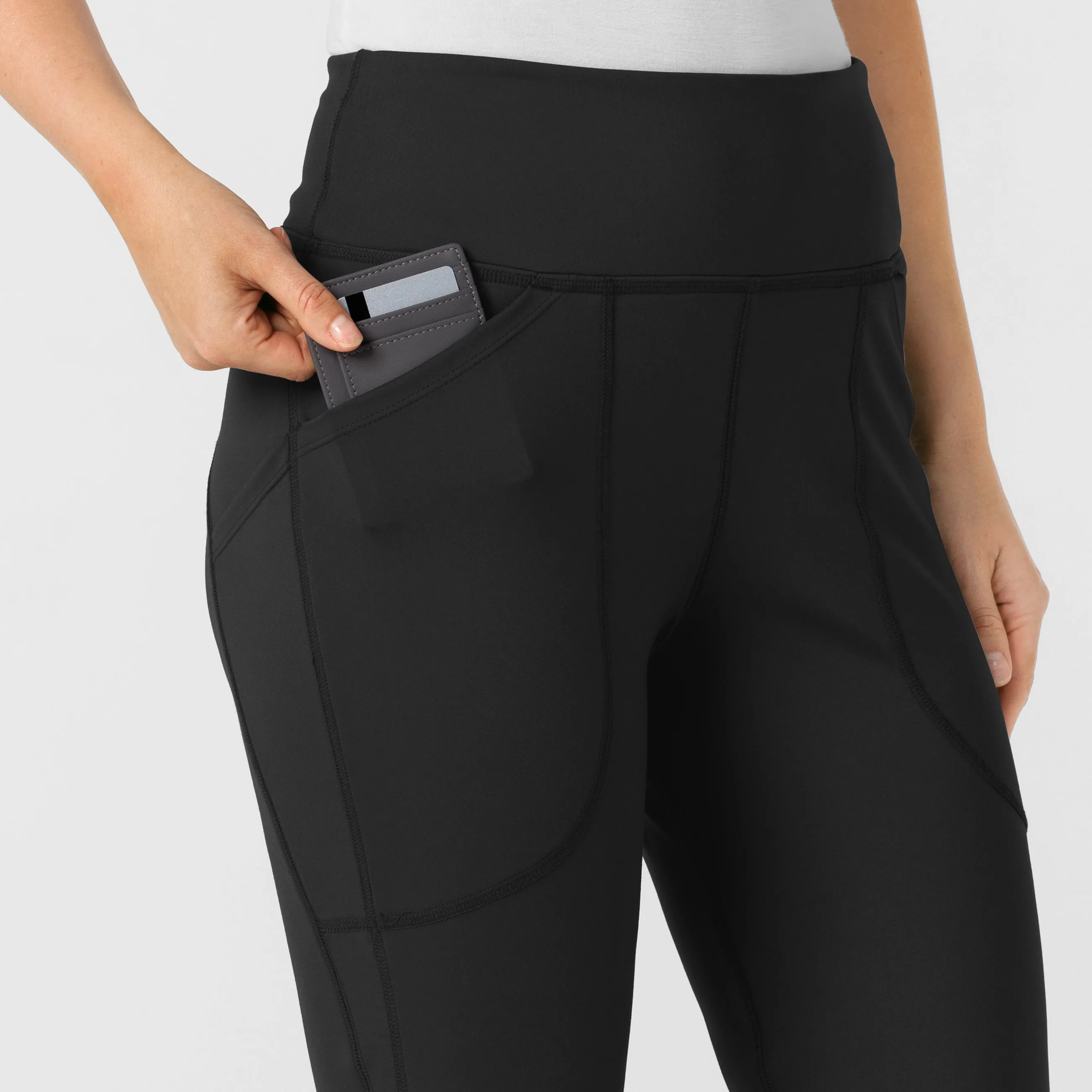 RENEW 5459 Knit Flare Yoga Scrub Pants Black