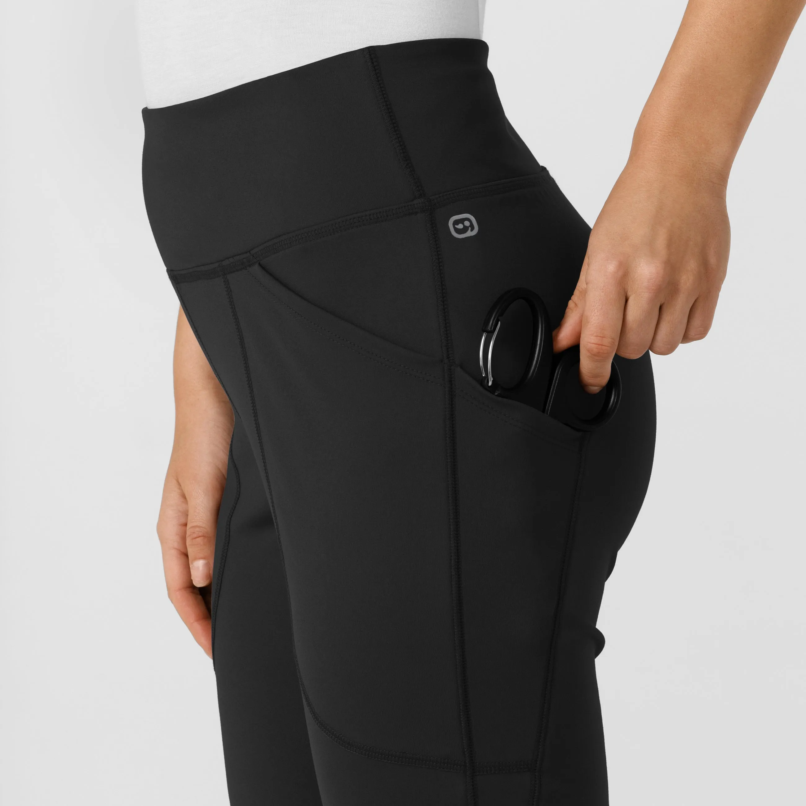 RENEW 5459 Knit Flare Yoga Scrub Pants Black