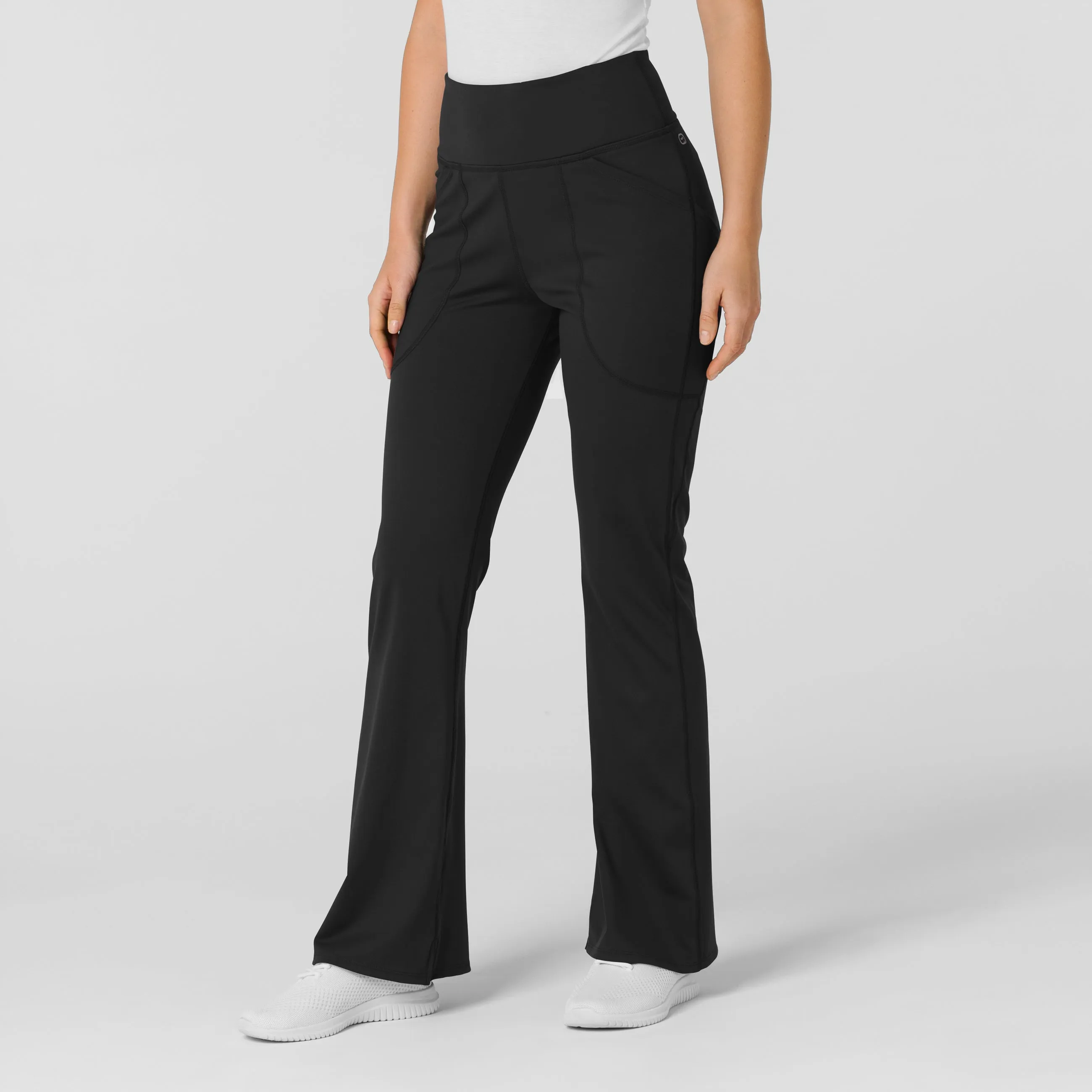 RENEW 5459 Knit Flare Yoga Scrub Pants Black