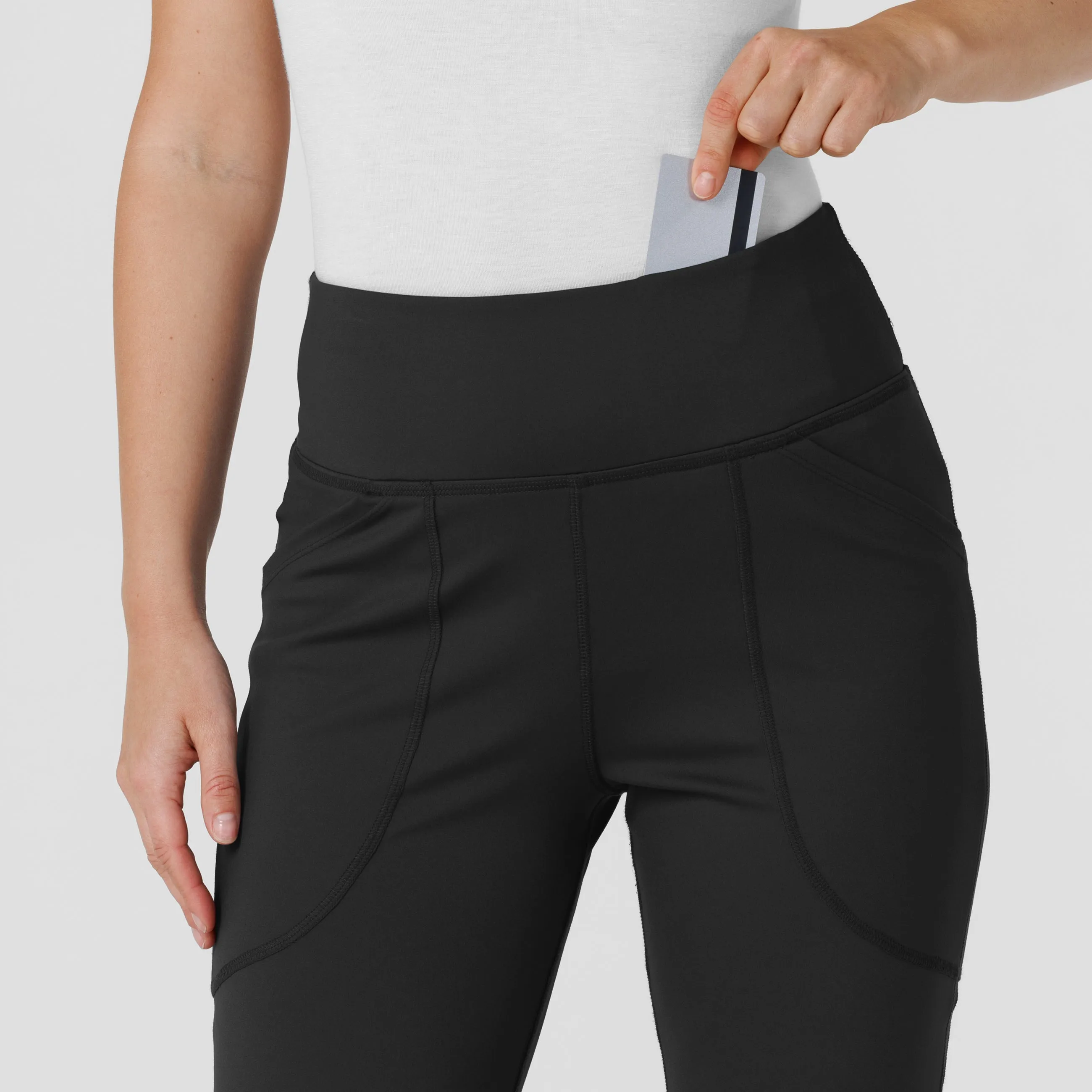 RENEW 5459 Knit Flare Yoga Scrub Pants Black