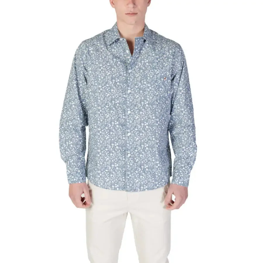 Replay Men's Light Blue Floral Shirt