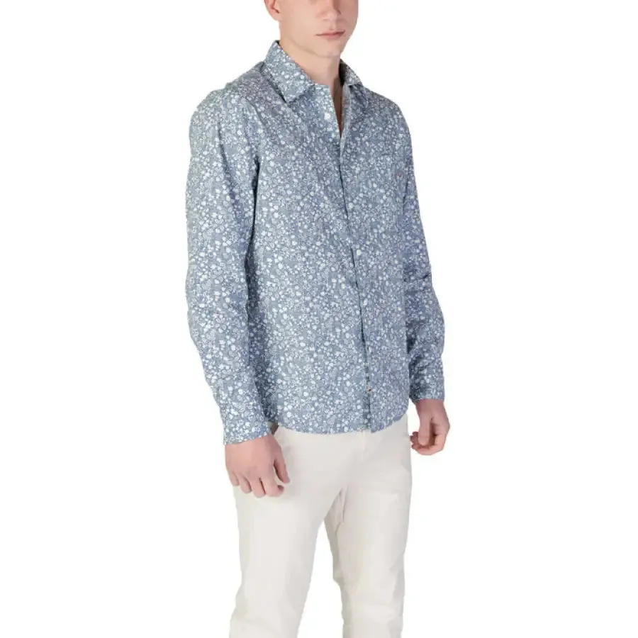 Replay Men's Light Blue Floral Shirt