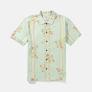 RHYTHM FLORAL STRIPE LINEN SS SHIRT - SAGE