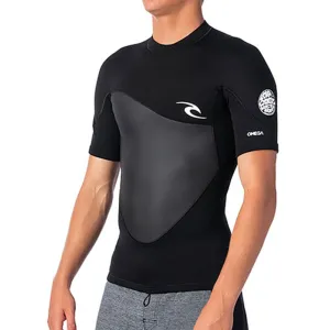 Rip Curl Omega 1.5mm Short Sleeved Wetsuit Top - Black