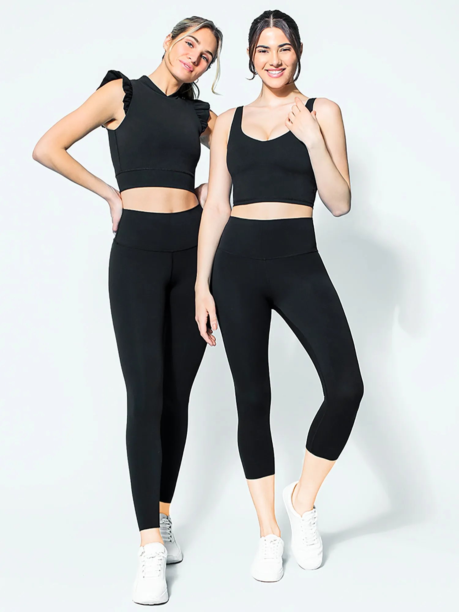 RUFFLED PURE TANK, BLACK
